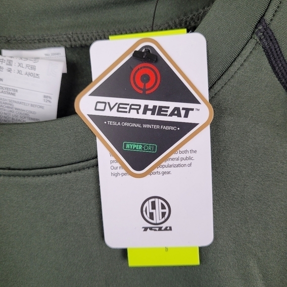 NIB TSLA 2 Pack Mens Workout Shirts Hyper-Dri Long Sleeve Blk/Red Olive Sz Lrg - Picture 10 of 11